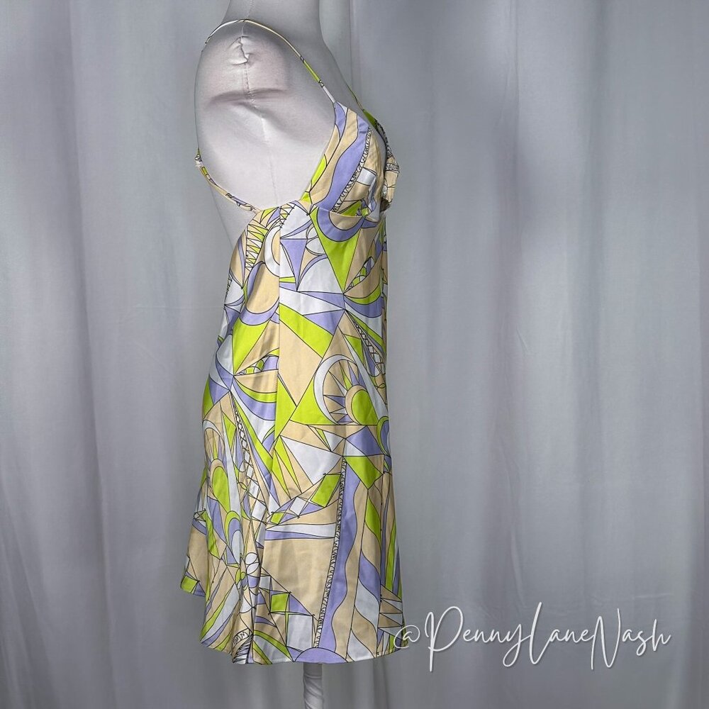 Zara Cutout Satin Effect Multicolored Mini Dress - Picture 7 of 13